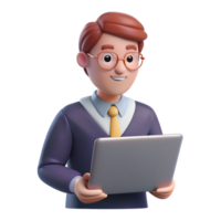 3d-illustration-of-professional-character-with-laptop-free-png