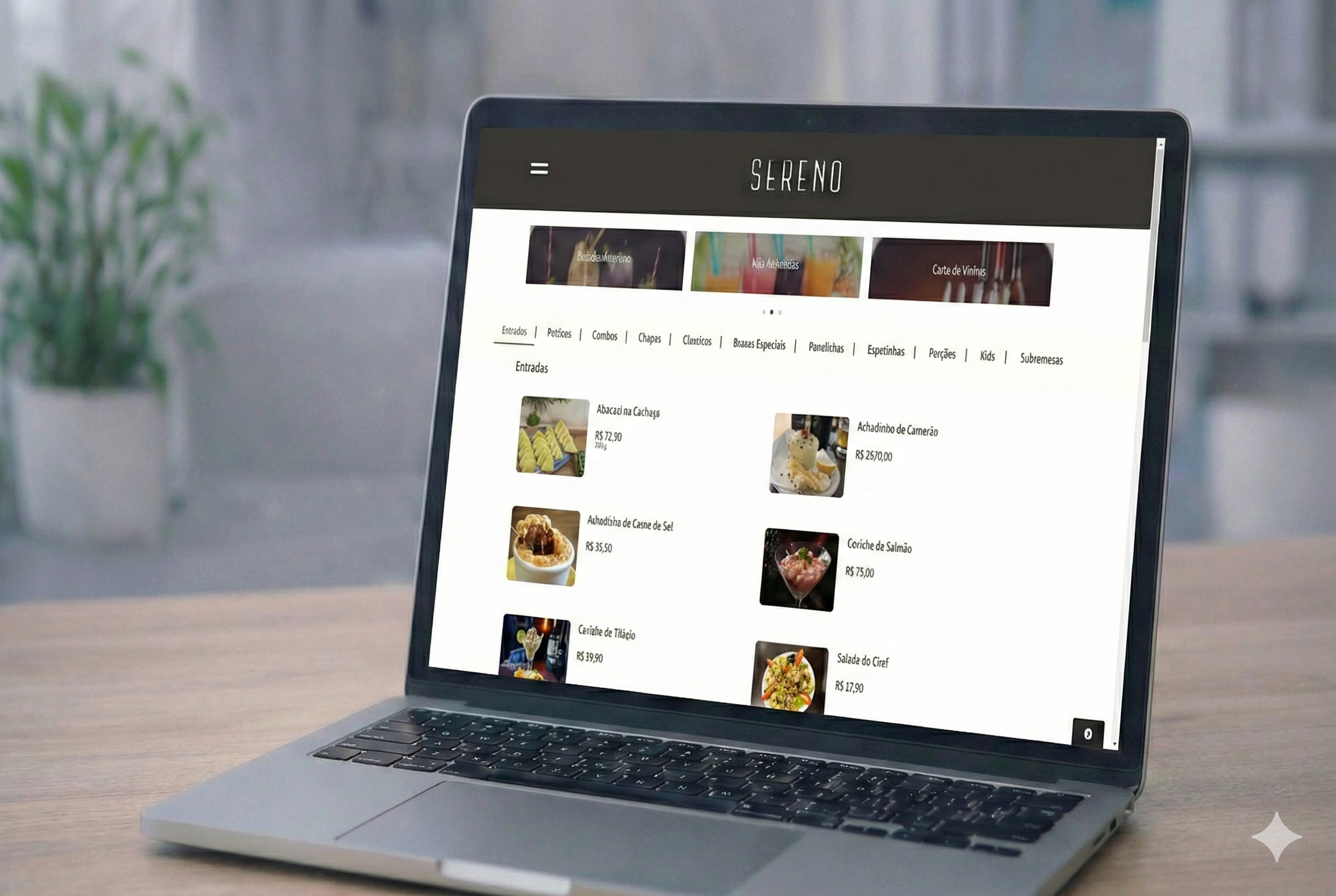 Cardápio Digital Sereno